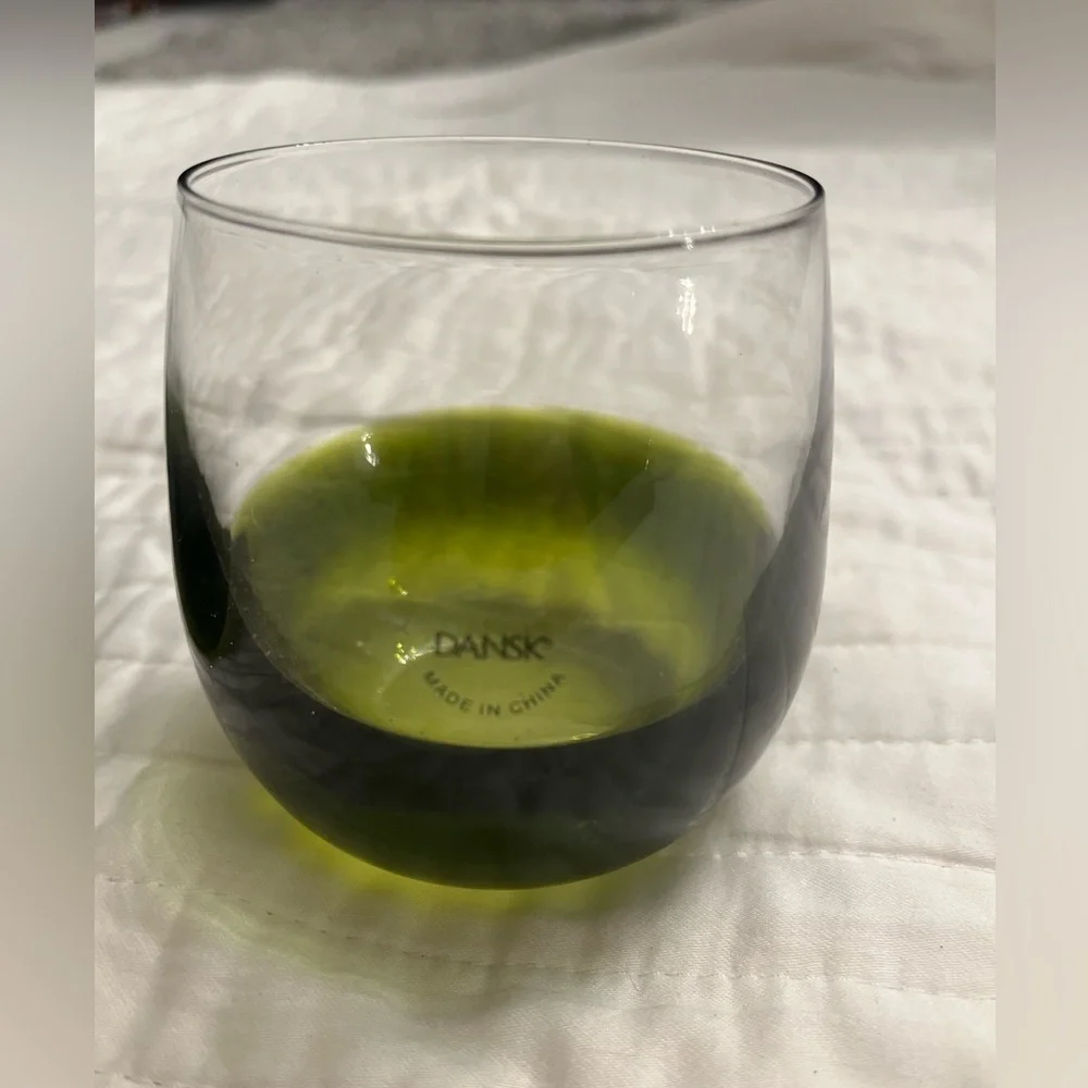 New Dansk stemless wine glasses set green